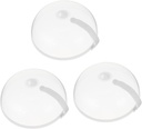 3Pcs Microwave Splatter Guard Covers Practical Food Protective Tent Covers for Safe Heating Transparent Design with Convenient Handle for Kitchen Use