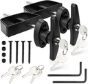 Shed Door Lock Latch, 2 Pack 5-1/2 Inch Stem Shed Door T Handle Lock with 8 Keys Hardware Set for Storage Barn Camper RV Garage, Fits on 4-1/2" Max Thickness