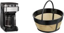 Hamilton Beach Programmable Coffee Maker, 12 Cups, Front Access Easy Fill, Black (46310) & Hamilton Beach Permanent Gold Tone Filter, Fits Most 8 to 12-Cup Coffee Makers (80675R/80675)