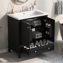 30" Bathroom Vanity with Sink, Bathroom Storage Cabinet with Soft Closing Door, Drawers and Basin