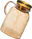 Large Capacity Glass Water Pitcher Transparent Beverage Kettle for Juice Iced Tea and Water for Home Office and Events