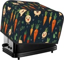 4 Slice Toaster Cover with Pocket Universal Size Toasters Dusts Covers Happy carrot Bread Machine Cover & Protection Bread Machine Protector Small Kitchen Appliance Covers