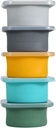 Stackable Silicone Artisan Pizza Dough Proofing Containers with Lids pizza making accessories (1 Yellow+1 Green+1Blue+1 Gray+1 Space Gray)