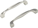Hickory Hardware 1 Pack Solid Core Kitchen Cabinet Pulls, Luxury Cabinet Handles, Hardware for Doors & Dresser Drawers, 5-1/16 Inch (128mm) Hole Center, Satin Nickel, Twist Collection