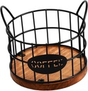 1pc Coffee Basket Organizer Metal Wire Storage for Espresso Capsules Stylish Desktop Coffee Station Accessory Iron and for Kitchen and Office