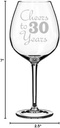 Wine Glass Goblet Cheers To 30 Years Anniversary 30th Birthday (20oz Jumbo)