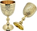 Chalice Goblet Solid Brass | Vintage Golden Roman Cup Drinking Wine Glass | Vintage Chalice Wine Cups of King Medieval Gift (Brass Goblet) x 1 Pc