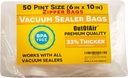 50 Zipper Vacuum Sealer Bags: Pint Size (6" x 10") - OutOfAir Vacuum Seal Zip Bags, Works with FoodSaver & Other Savers, 33% Thicker BPA Free Commercial Grade Great for Snacks On The Go