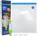 30pcs Large Sous Vide Bags (10.2x13.4in/26 * 34cm) BPA Free Reusable Vacuum Sealer Bags Keep Food Fresh with 1 Vacuum Hand Pump and 3 Sealing Clips