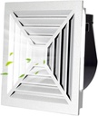 Exhaust Fan Integrated Ceiling Exhaust Fan, 30×30Cm Silent Ventilation Fan with Grille Panel, S Ceiling Ventilating Fan with Check Valve for Bathroom Kitchen V,