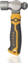 BOOSDEN Small Ball Peen Hammer, 15 oz, Stubby, Forged Fine Grain Steel Head, Non-slip Rubber Grips, Jewelry Hammer for Metalworking, Crafting