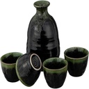 5-Piece Sake Set Include 1PC Sake Bottle,4PCS Sake Cups Ceramic Easy to Clean Handmade High Temperature Firing (1)