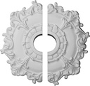 Ekena Millwork CM18RL2 18"OD x 3 1/2"ID x 1 1/2"P Riley Ceiling Medallion, Fits Canopies up to 4-5/8", 2 Piece