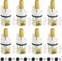 8 Pieces Rp25513 Faucet Stem Assembly Replacement Repair Kit for Two Handle Faucet Cartridge Replacement Parts with Rp4993 Rubber Seat and Spring for Kitchen Bathroom Outdoor Faucet