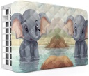 Air Conditioner Cover AC Cover Cute Cartoon Little Elephant in Lake Indoor Window Air Conditioner Covers Adjustable AC Covers for Inside Double Insulation 21x15x3.5 Inch