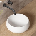 Extra Small Bathroom Sink Above Counter, OCEALAGOON 12 Inch Round Bathroom Vessel Sink, White Porcelain Sink Bowls for Bathroom Vanity, RV Camper Bathroom Sink