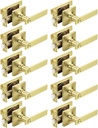 Mengico 10 Pack Gold Privacy Lever Door Handle Interior with Lock, Heavy Duty Square Door Lock for Bed/Bath, Keyless Door Locksets, Reversible for Left Right Handed Doors