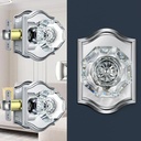 3 Pack Glass Door Knobs, Polished Chrome Crystal Door Knobs Interior with Lock, Modern Octagon Doorknobs for Bedroom Bathroom Interior Door, Crystal Door Knob