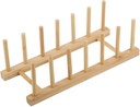 Wooden Dish Racks Plate Stand Holder Drying Rack Vertical Drainer Kitchen Cabinet Organizer for Dish Pots Lids Bowls Cups Cutting Boards Book Display Shelf