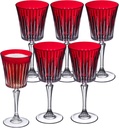 Barski European Wine Glasses - Set of 6 Goblets for Red or White Wine - Elegant Colored Glassware Water Stemware - Gift Ready, Ruby, 7.5 oz