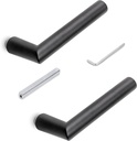 Emuca - Internal Door Handles for Glass Doors Locks, L-R Model, Alluminium, Black Finish