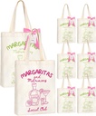 8 Pieces Bridesmaid Tote Bags for Bachelorette Party Favors, Bridesmaid Gift Bags Reusable Canvas Totes Bags